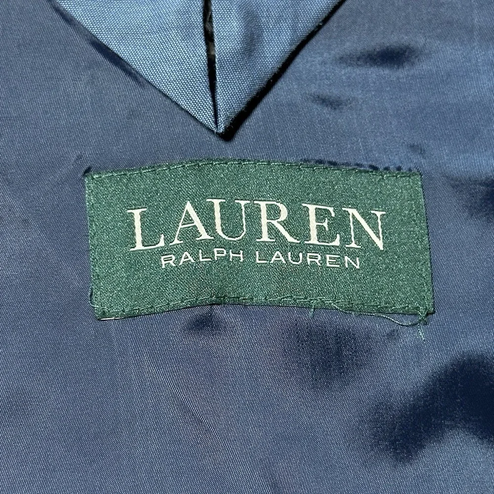 Lauren Ralph‎ Lauren Coolmax Blazer 46R Navy Wool Blend Gold Button Sport Coat